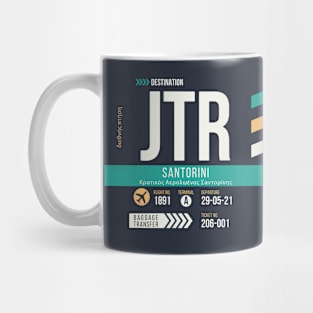 Santorini (JTR) Airport Code Baggage Tag Mug